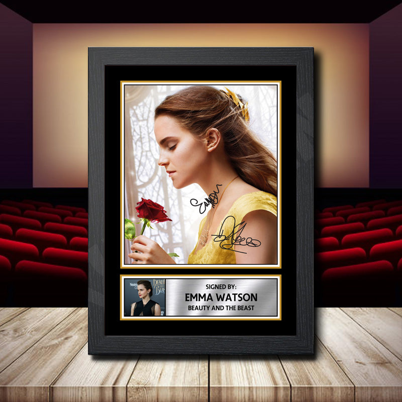 Emma Watson Beauty And The Beast Printed Signature Movie Star Poster Print Framed Wall Art Gift – Emma Watson Beauty And The Beast Printed Signature Movie Star Poster Print
