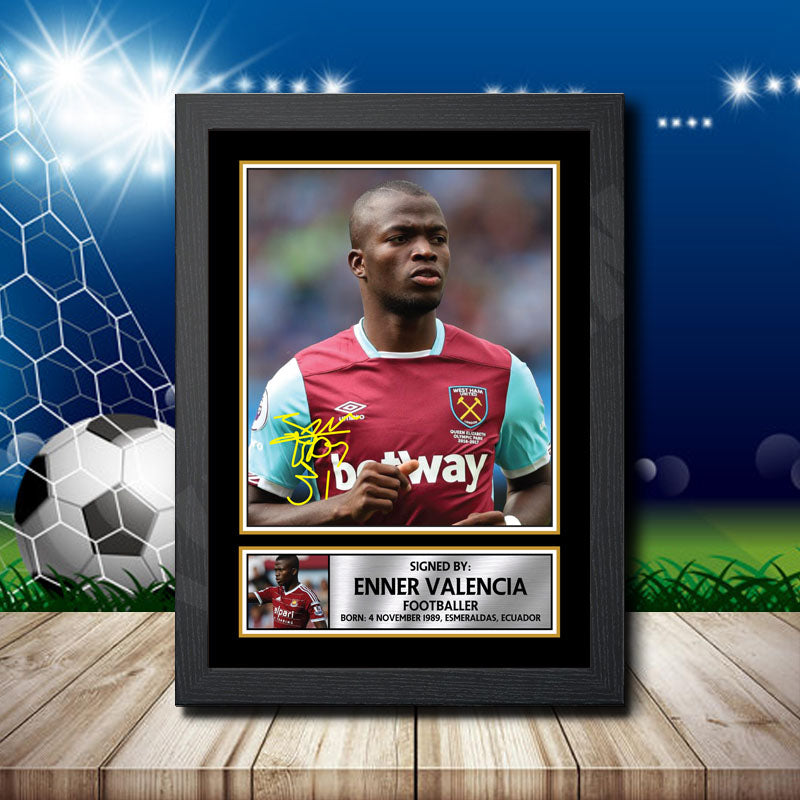 Enner Valencia 2 Printed Signature Footballers Star Poster Print Framed Wall Art Gift – Enner Valencia 2 Printed Signature Footballers Star Poster Print