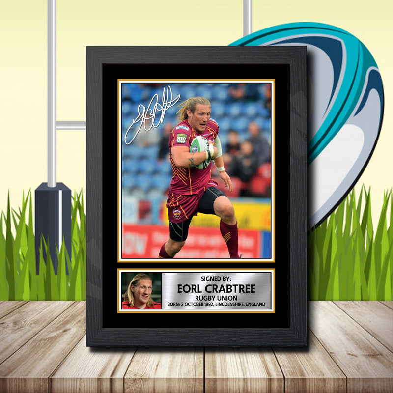 Eorl Crabtree 2 Printed Signature Rugby Star Poster Print Framed Wall Art Gift – Eorl Crabtree 2 Printed Signature Rugby Star Poster Print