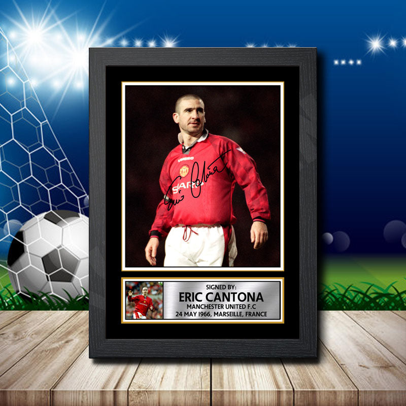 Eric Cantona 1 Printed Signature Footballers Star Poster Print Framed Wall Art Gift – Eric Cantona 1 Printed Signature Footballers Star Poster Print