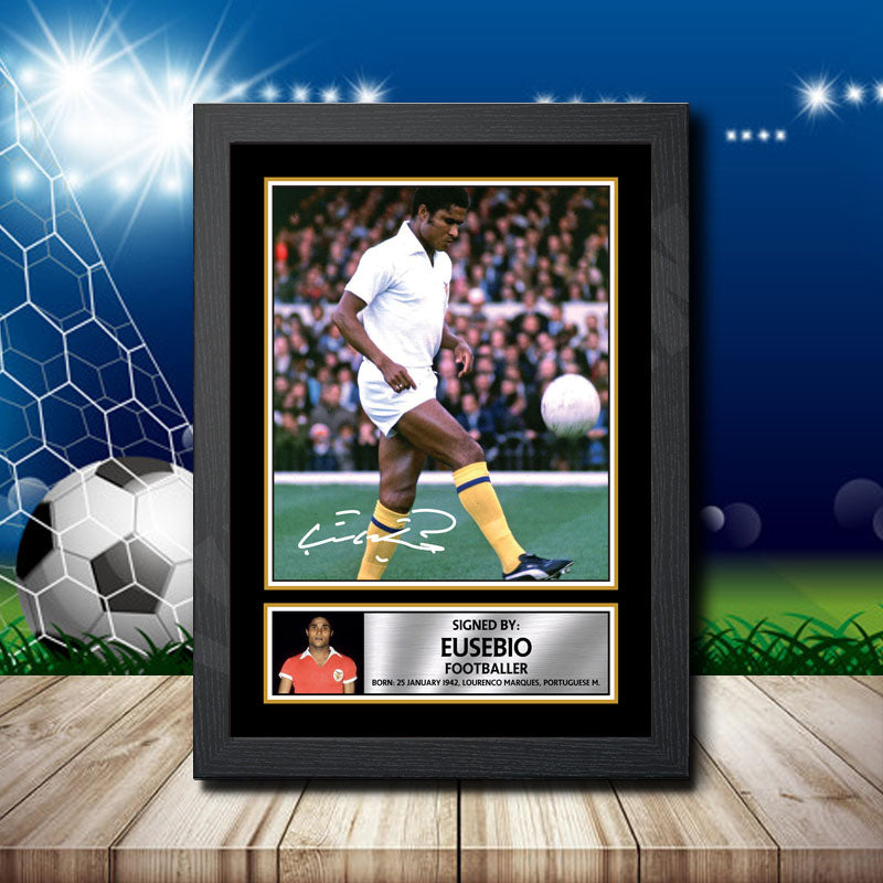 Eusebio Benfica 1 Printed Signature Footballers Star Poster Print Framed Wall Art Gift β Eusebio Benfica 1 Printed Signature Footballers Star Poster Print