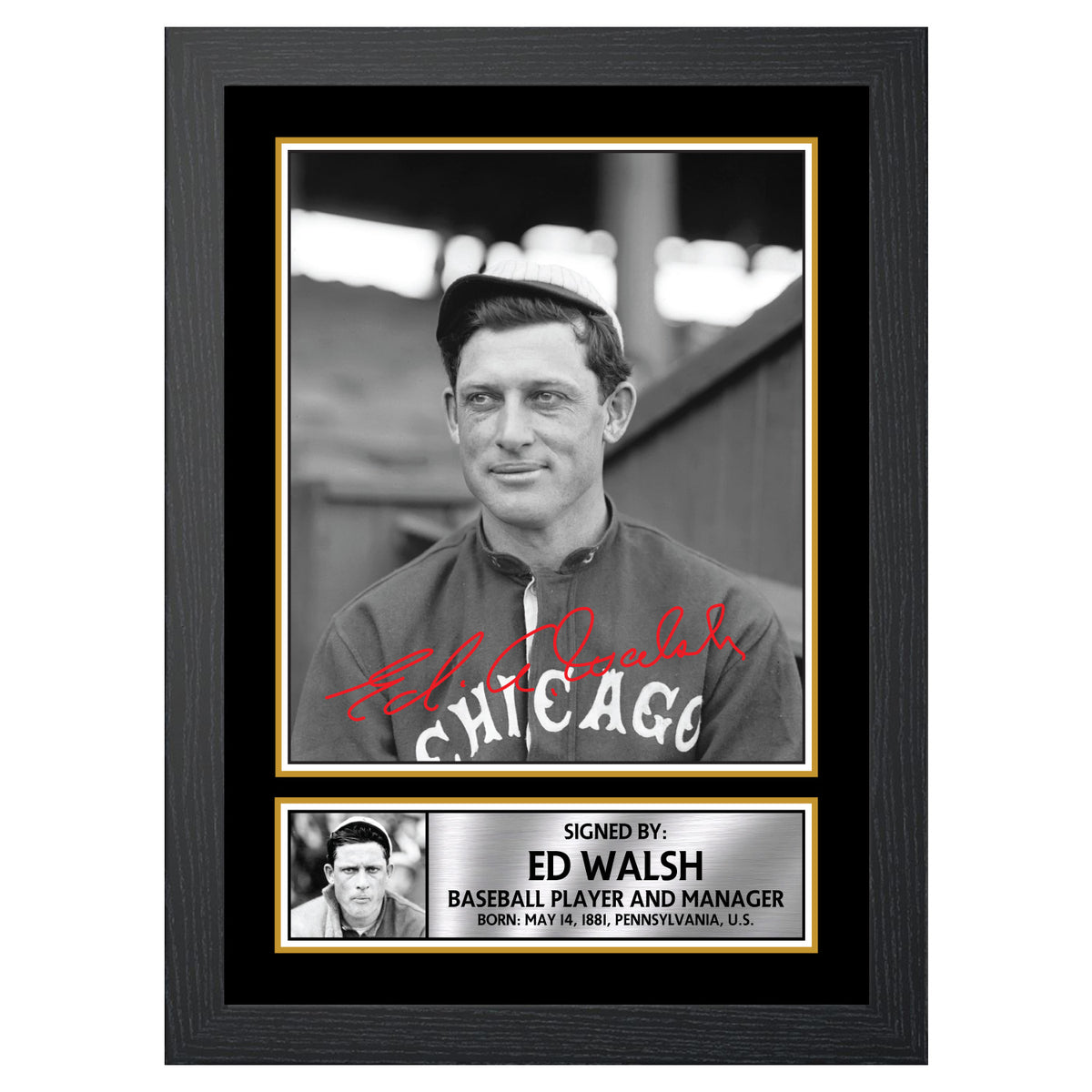 Ed Walsh Baseball Player Printed Signature Poster Print Gift
