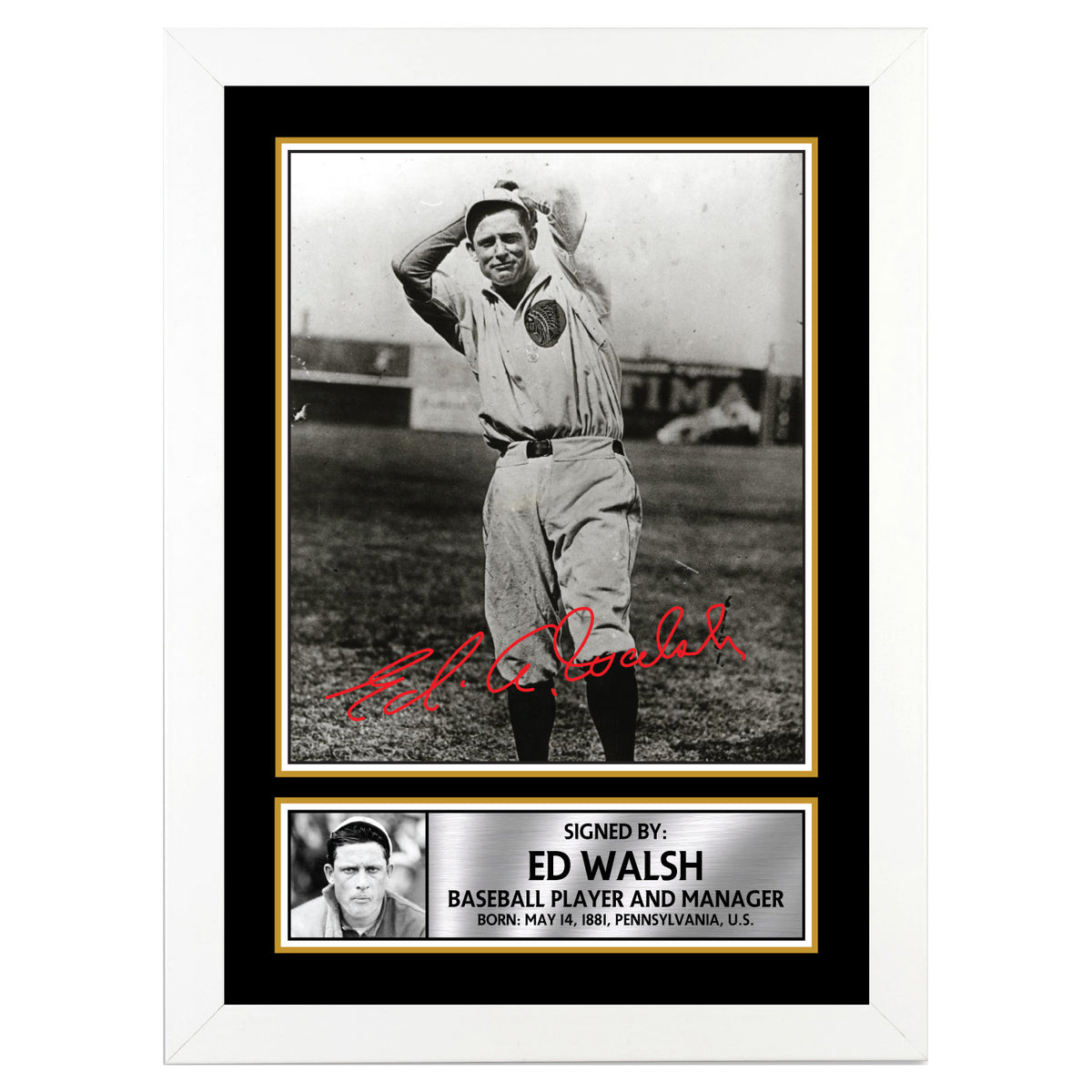 Ed Walsh 2 Baseball Player Printed Signature Poster Print Gift