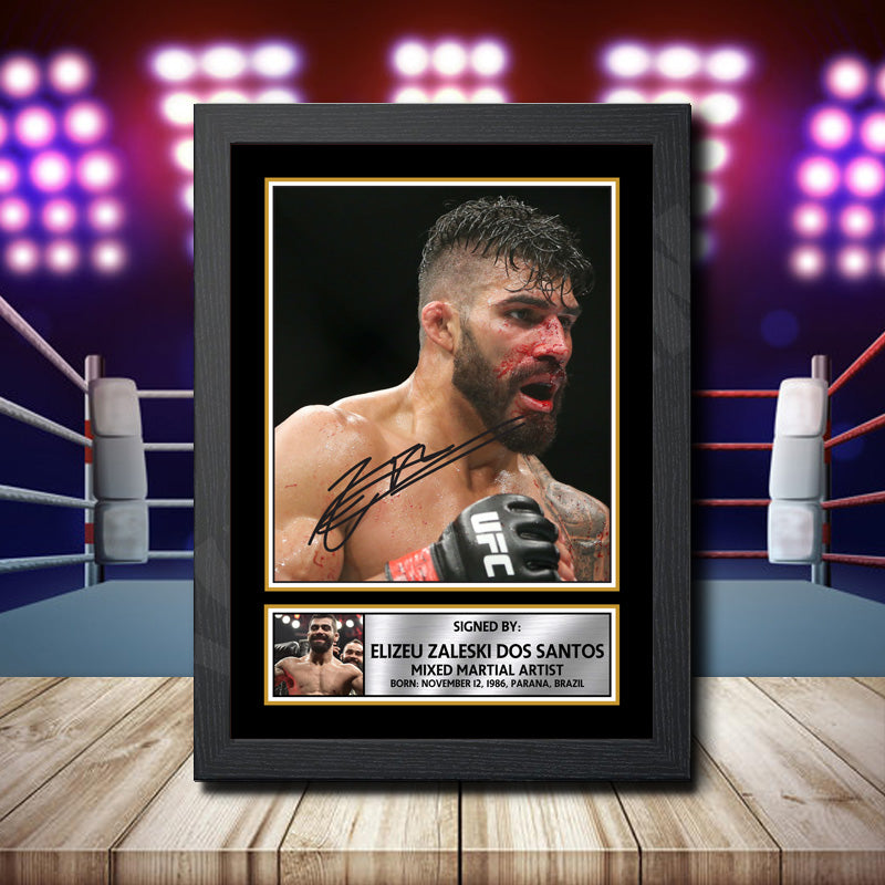 Elizeu Zaleski Dos Santos Printed Signature Ufc Star Poster Print Framed Wall Art Gift – Elizeu Zaleski Dos Santos Printed Signature Ufc Star Poster Print