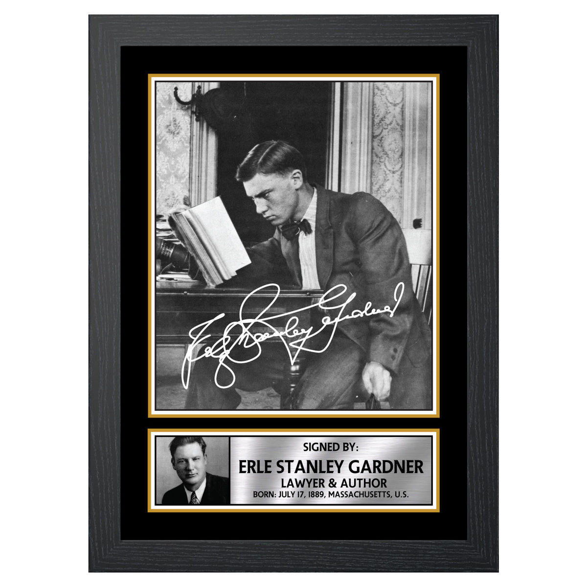 Erle Stanley Gardner M208 Authors Printed Signature Poster Print Gift