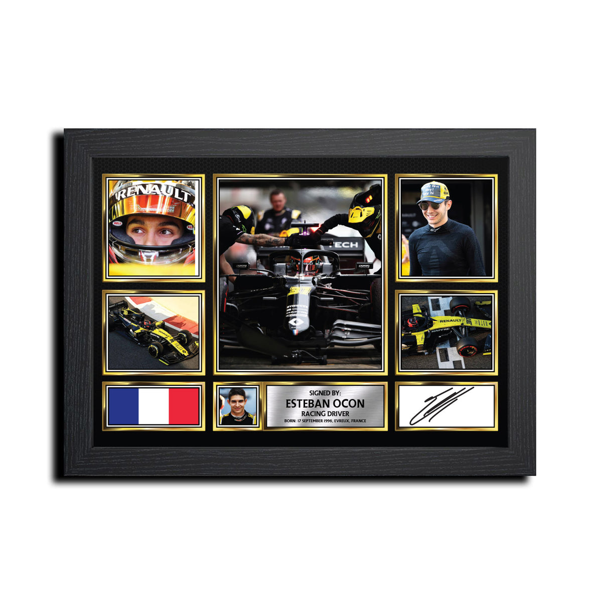 Esteban Ocon MC1707 Printed Signature Motorsport Print
