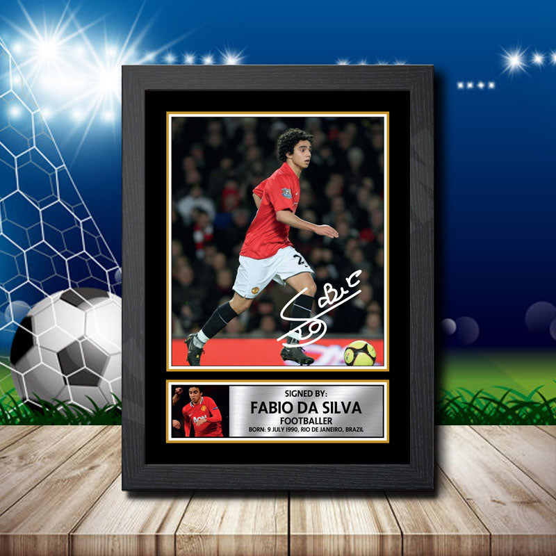 Fabio Da Silva 2 Printed Signature Footballers Star Poster Print Framed Wall Art Gift β Fabio Da Silva 2 Printed Signature Footballers Star Poster Print