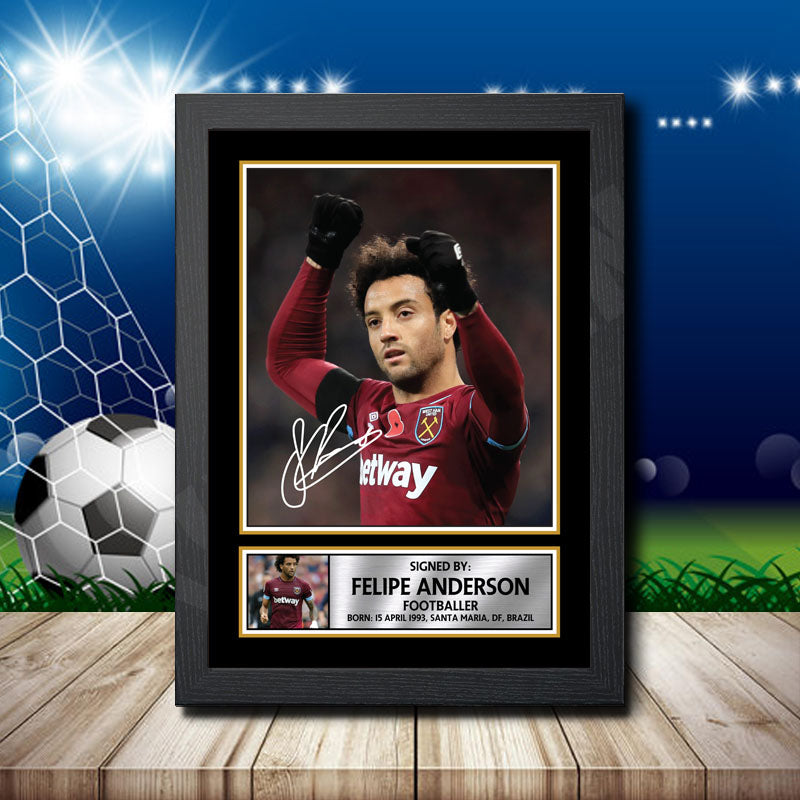 Felipe Anderson 2 Printed Signature Footballers Star Poster Print Framed Wall Art Gift – Felipe Anderson 2 Printed Signature Footballers Star Poster Print