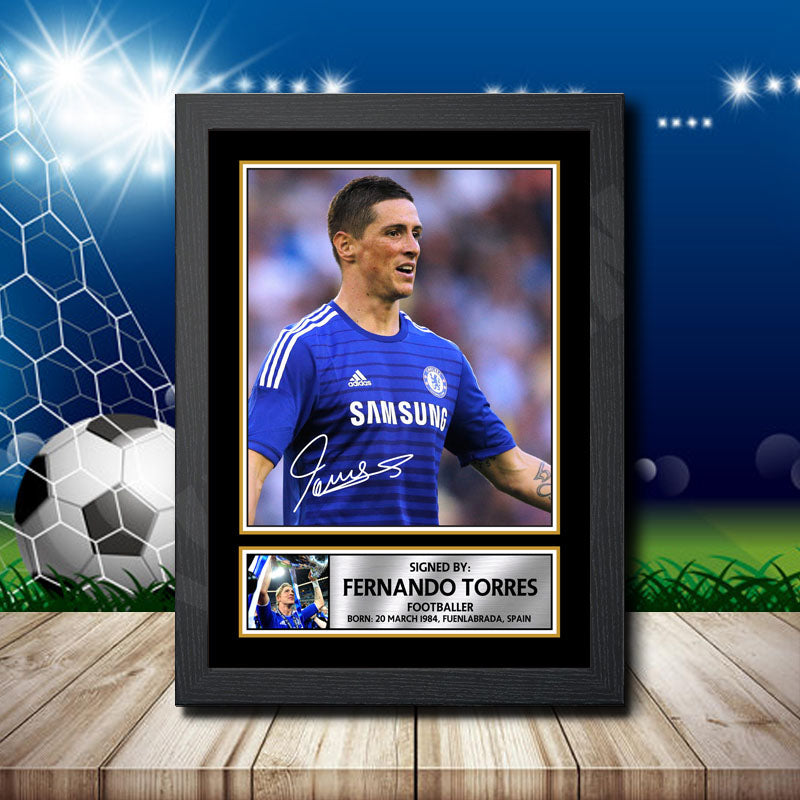 Fernando Torres 2 Printed Signature Footballers Star Poster Print Framed Wall Art Gift – Fernando Torres 2 Printed Signature Footballers Star Poster Print