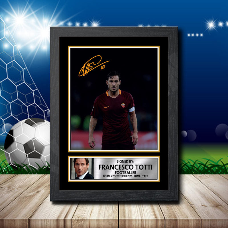 Francesco Totti Printed Signature Footballers Star Poster Print Framed Wall Art Gift – Francesco Totti Printed Signature Footballers Star Poster Print