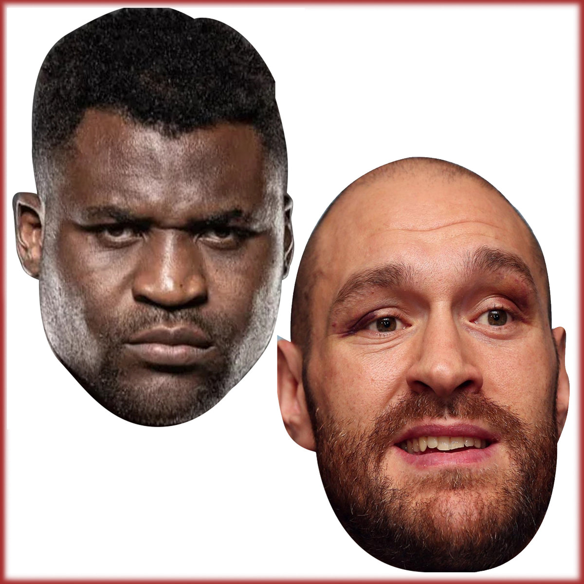 Francis Nganou And Tyson Fury Fight Mask Pack Celebrity Face Mask Fancy Dress Cardboard Costume Mask