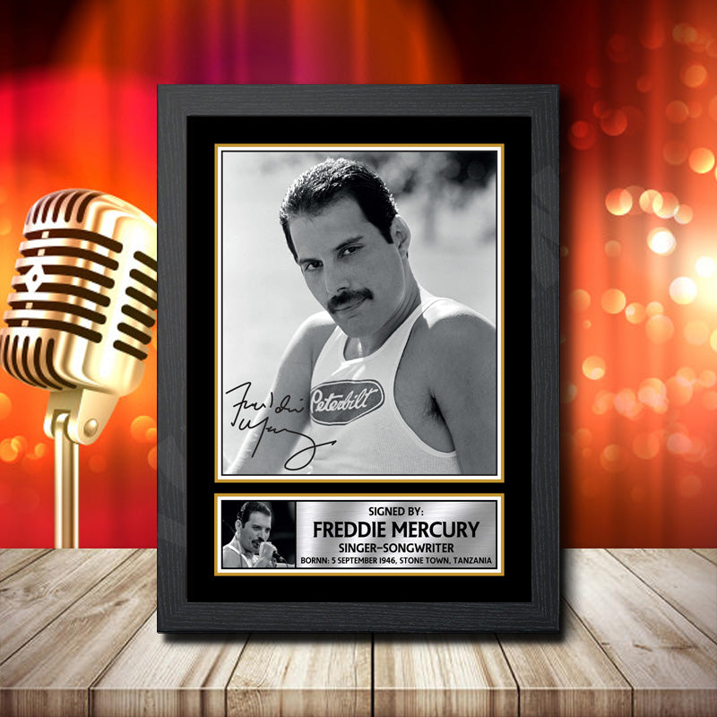 Freddie Mercury 1 – Printed Signature Music Star Print – Freddie Mercury 1