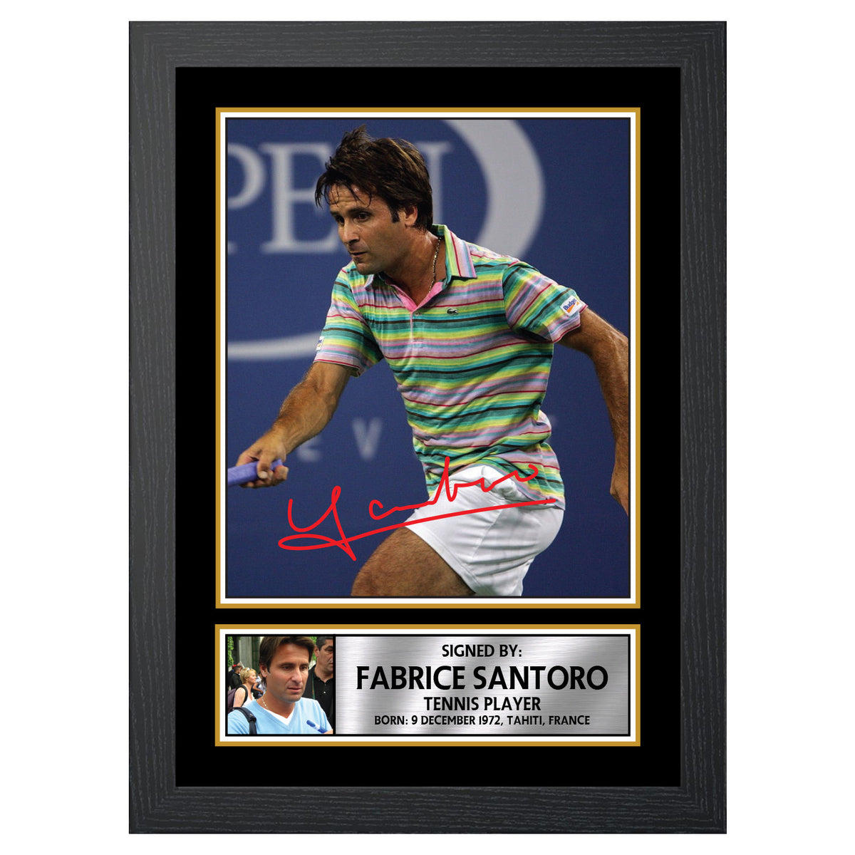 Fabrice Santoro M560 Tennis Player Printed Signature Poster Print Gift
