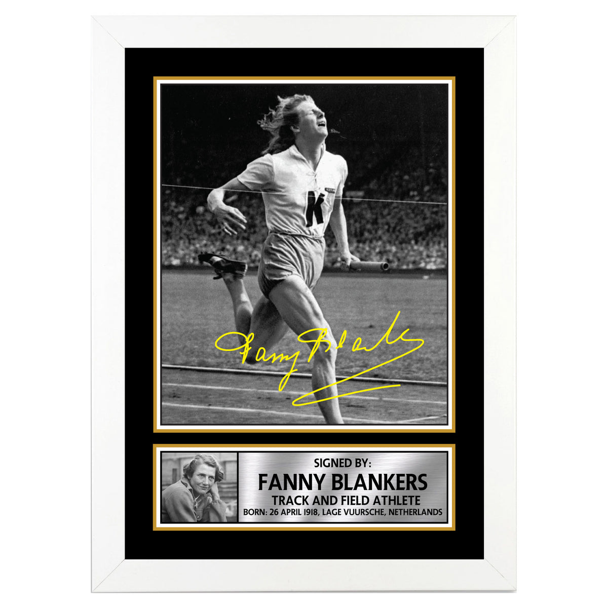Fanny Blankers 2 Athletics Printed Signature Poster Print Gift
