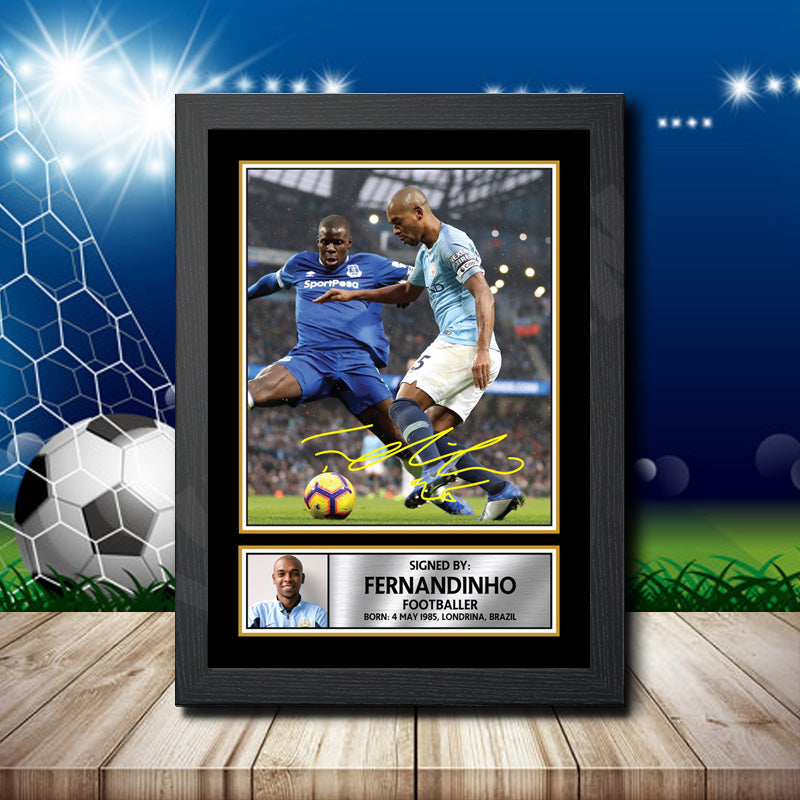 Fernandinho Footballer Printed Signature Poster Print Gift