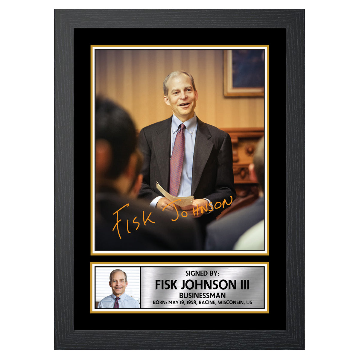 Fisk Johnson Famous Businessmen Printed Signature Poster Print Gift