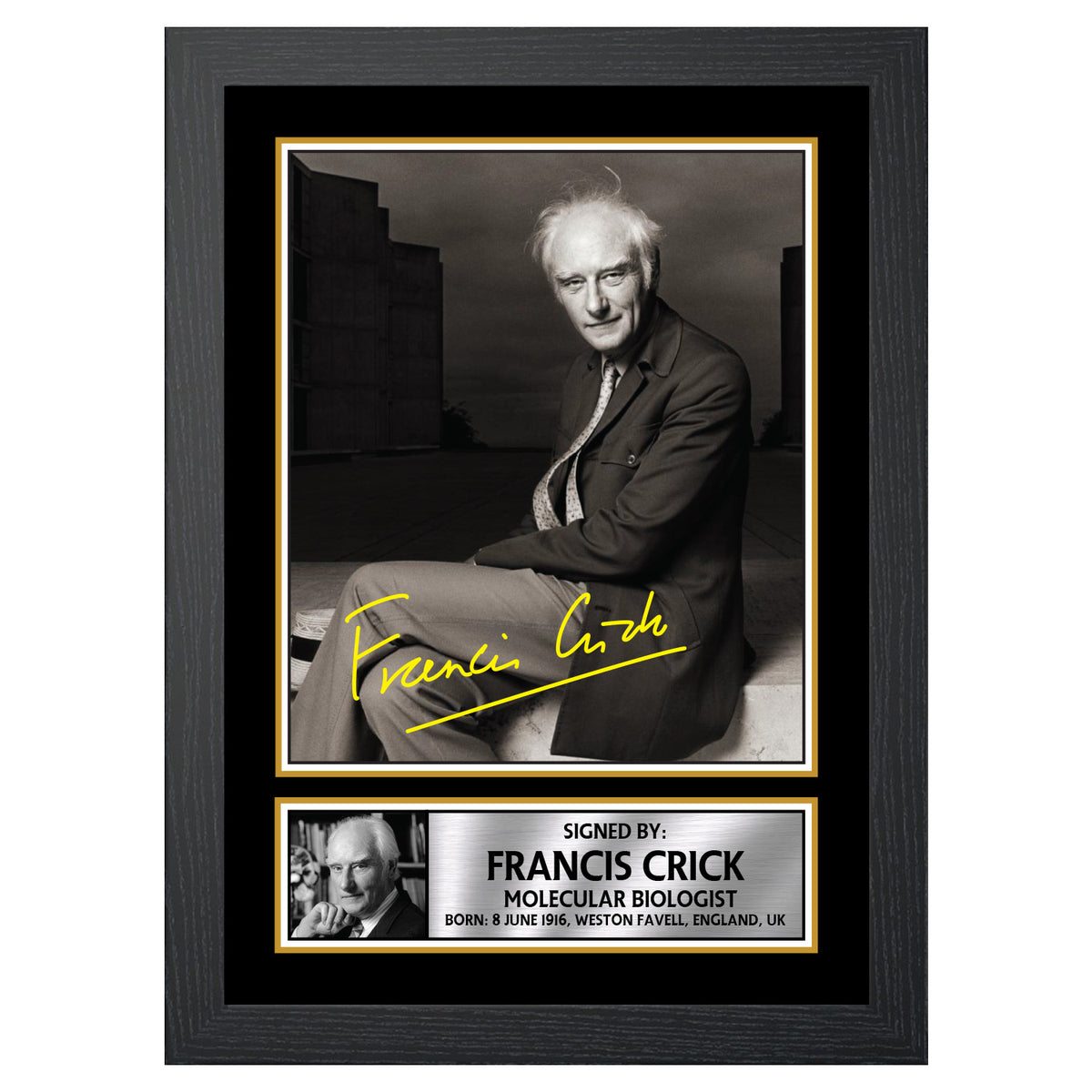 Francis Crick M426 Scientist Printed Signature Poster Print Gift