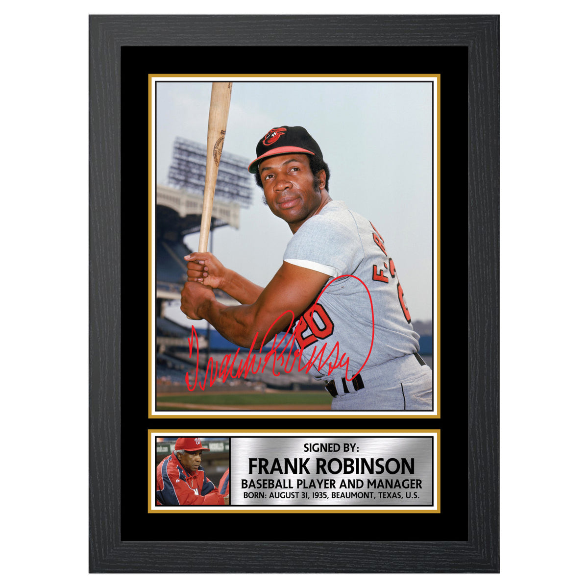 Frank Robinson 2 Baseball Player Printed Signature Poster Print Gift