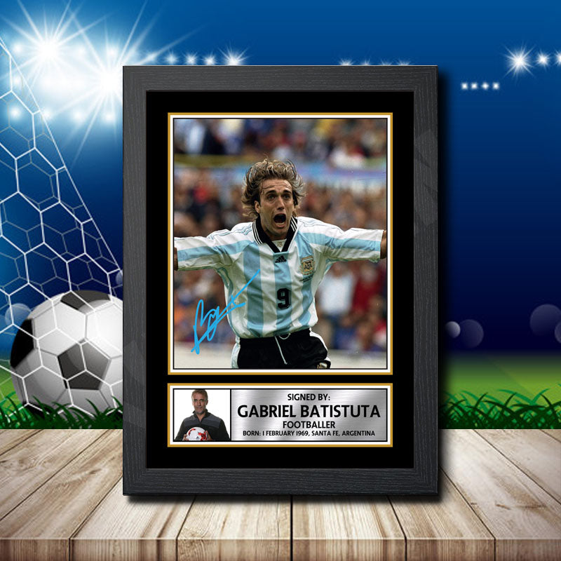Gabriel Batistuta 2 Printed Signature Footballers Star Poster Print Framed Wall Art Gift β Gabriel Batistuta 2 Printed Signature Footballers Star Poster Print
