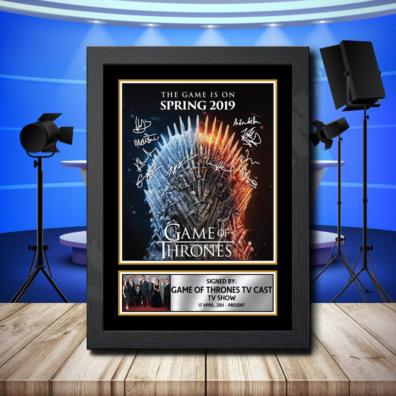 Game Of Thrones Tv Cast 3 Printed Signature Television Star Poster Print Framed Wall Art Gift – Game Of Thrones Tv Cast 3 Printed Signature Television Star Poster Print