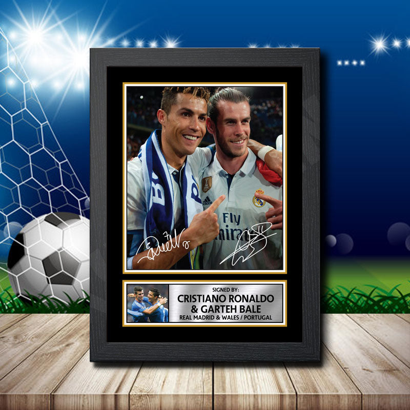 Gareth Bale Cristiano Ronaldo Printed Signature Footballers Star Poster Print Framed Wall Art Gift – Gareth Bale Cristiano Ronaldo Printed Signature Footballers Star Poster Print