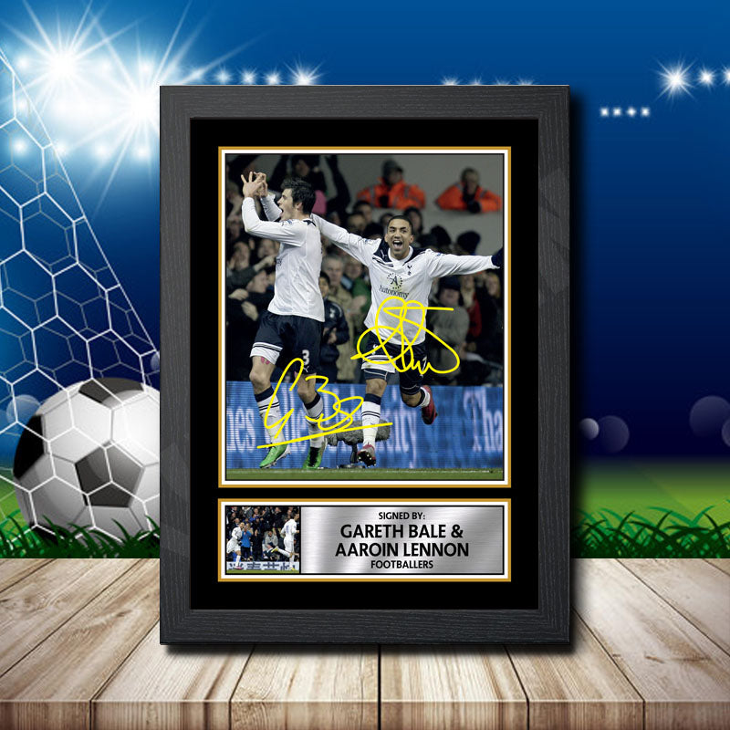 Gareth Bale Aaroin Lennon Printed Signature Footballers Star Poster Print Framed Wall Art Gift – Gareth Bale Aaroin Lennon Printed Signature Footballers Star Poster Print