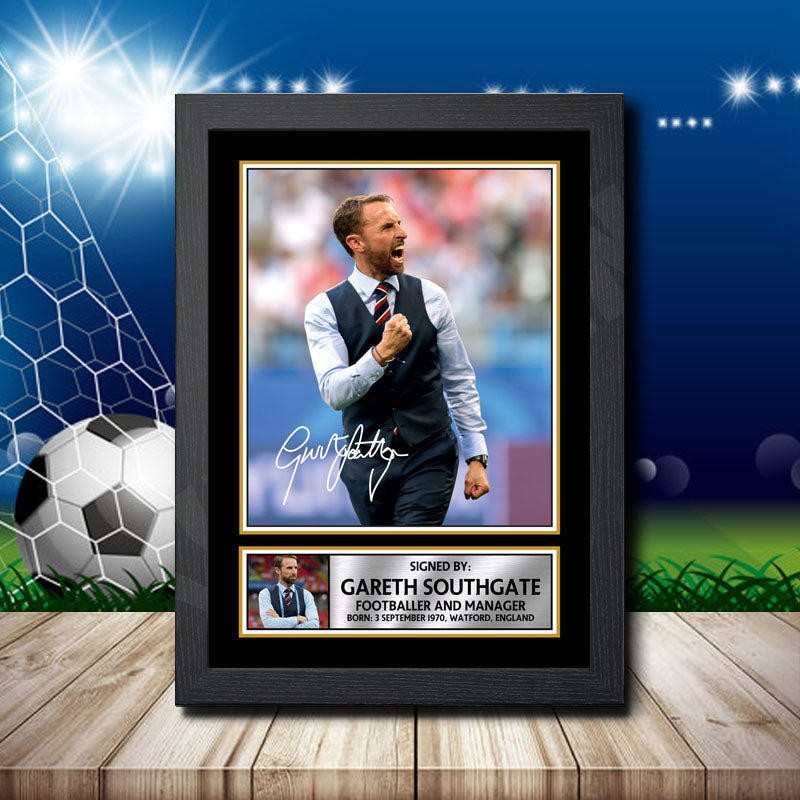 Gareth Southgate Printed Signature Footballers Star Poster Print Framed Wall Art Gift – Gareth Southgate Printed Signature Footballers Star Poster Print