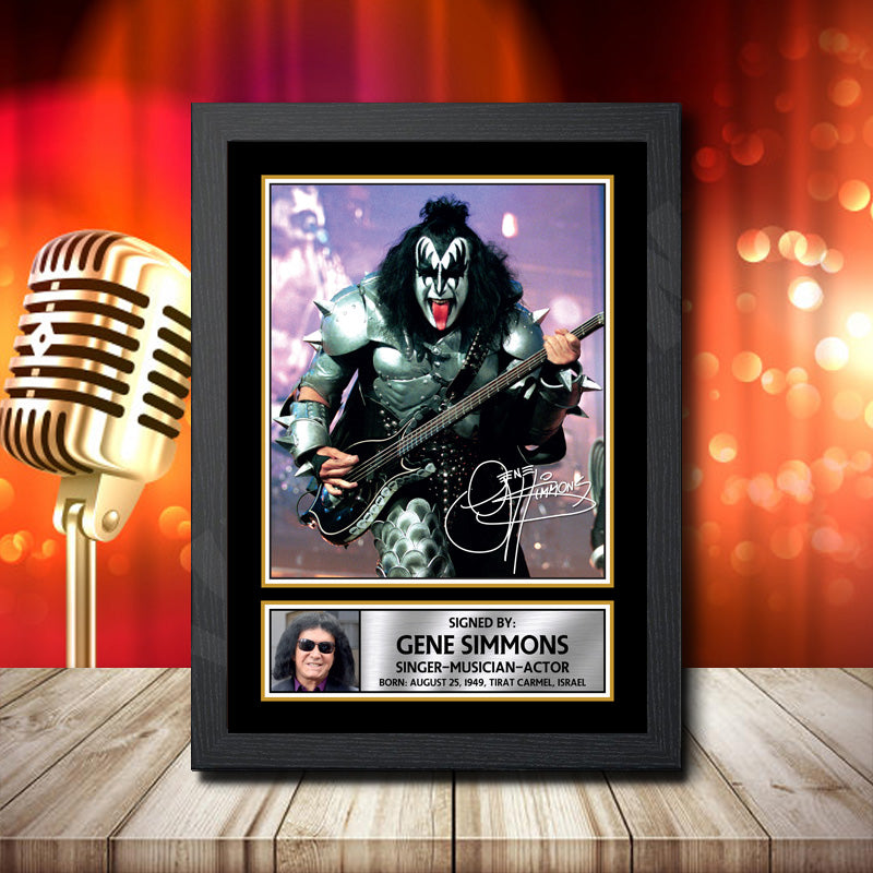 Gene Simmons 2 – Printed Signature Music Star Print – Gene Simmons 2