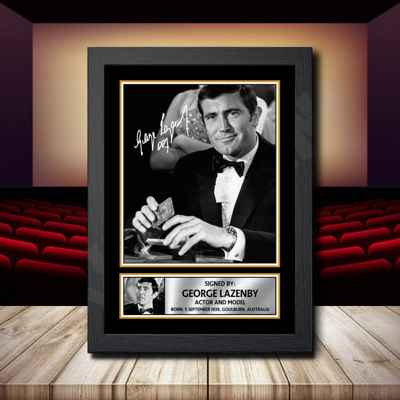George Lazenby 2 Printed Signature Movie Star Poster Print Framed Wall Art Gift – George Lazenby 2 Printed Signature Movie Star Poster Print