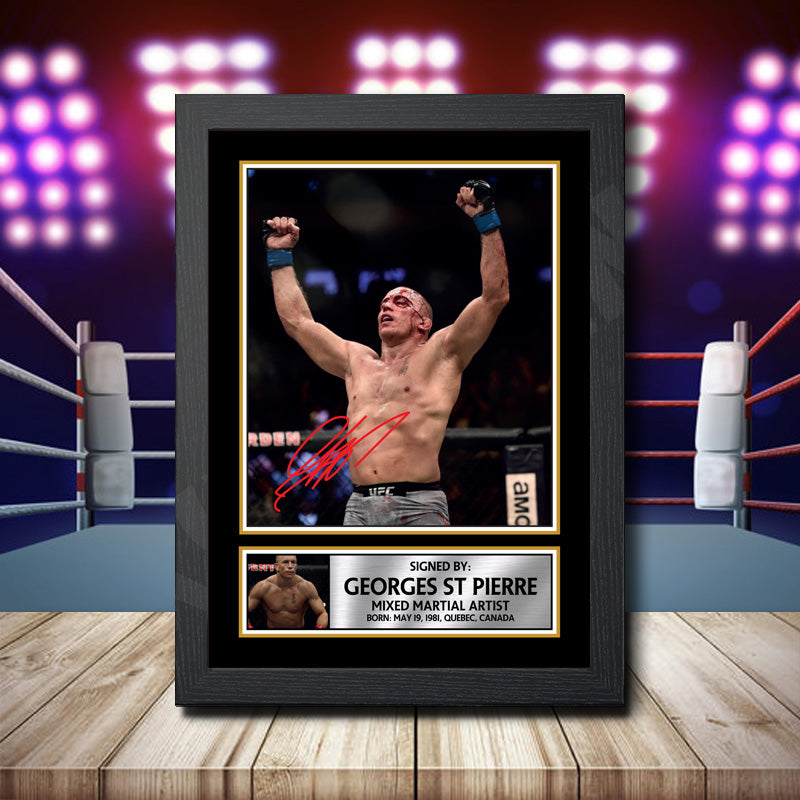 Georges St Pierre Printed Signature Ufc Star Poster Print Framed Wall Art Gift – Georges St Pierre Printed Signature Ufc Star Poster Print