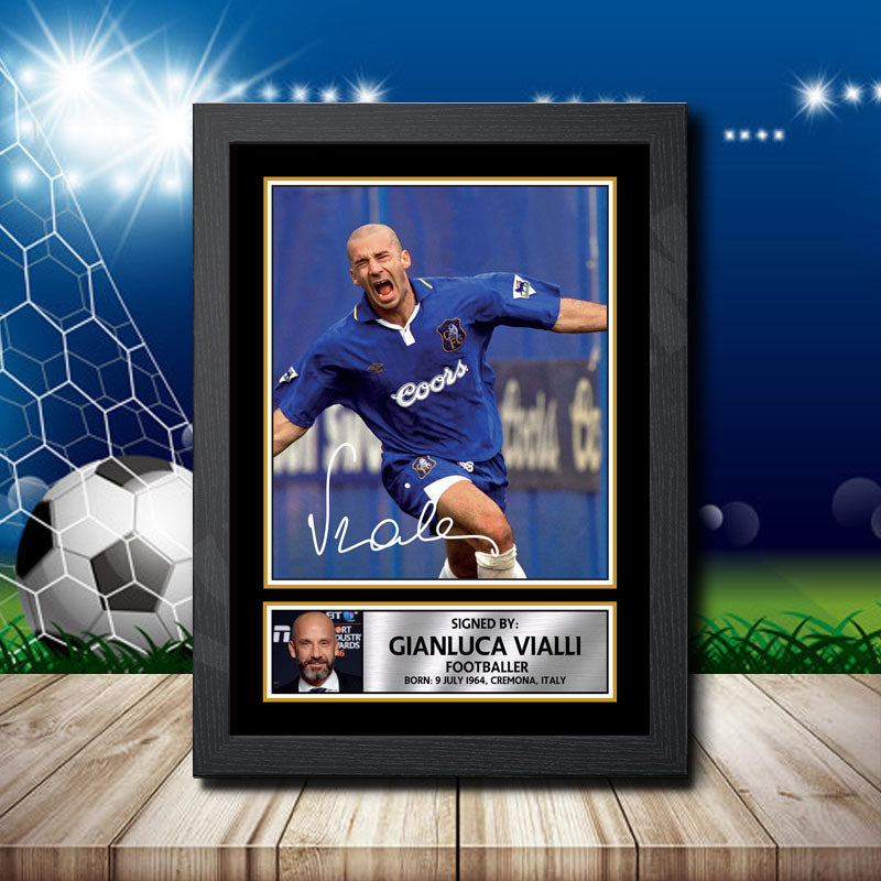 Gianluca Vialli 2 Printed Signature Footballers Star Poster Print Framed Wall Art Gift β Gianluca Vialli 2 Printed Signature Footballers Star Poster Print