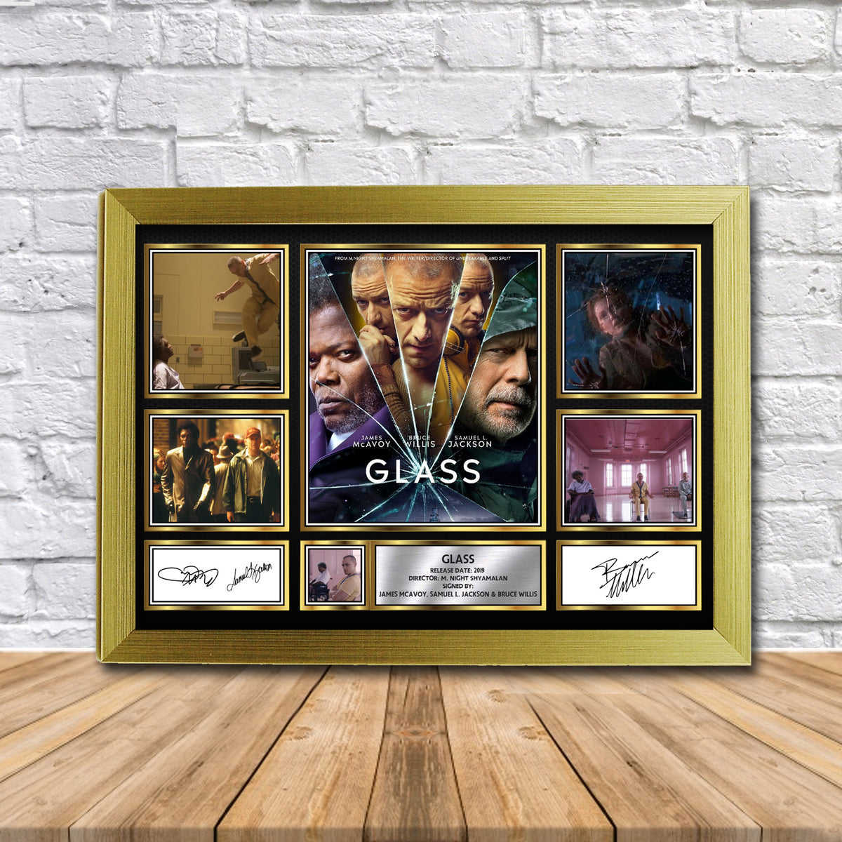 Glass Movie Gift Framed Printed Signature Star Poster Print Wall Art Gift