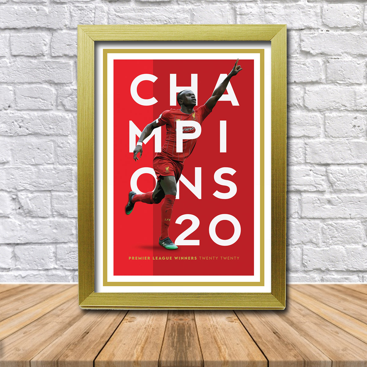 Champions of England Liverpool Sadio Mane Poster Print 2020
