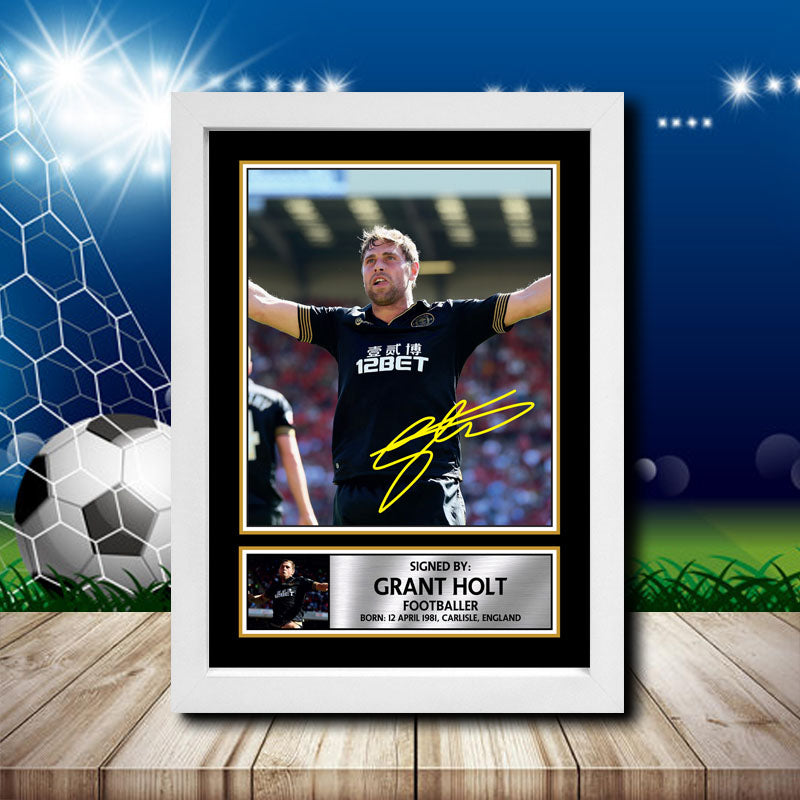 Grant Holt 2 Printed Signature Footballers Star Poster Print Framed Wall Art Gift – Grant Holt 2 Printed Signature Footballers Star Poster Print