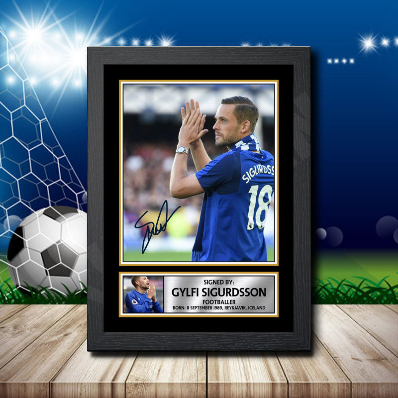 Gylfi Sigurdsson Printed Signature Footballers Star Poster Print Framed Wall Art Gift – Gylfi Sigurdsson Printed Signature Footballers Star Poster Print