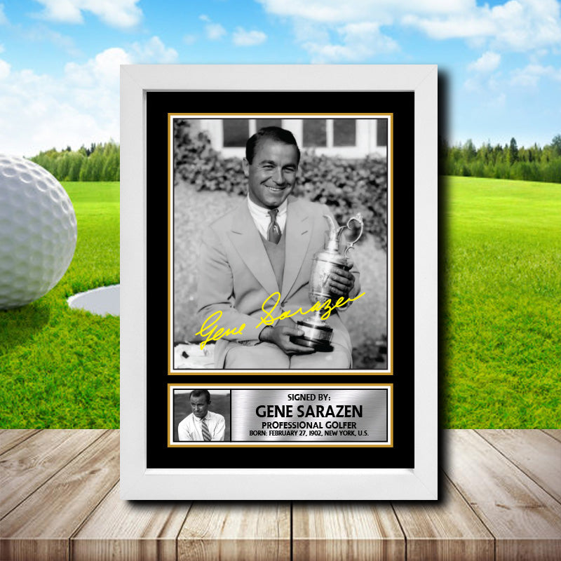 Gene Sarazen 2 Golf Printed Signature Poster Print Gift