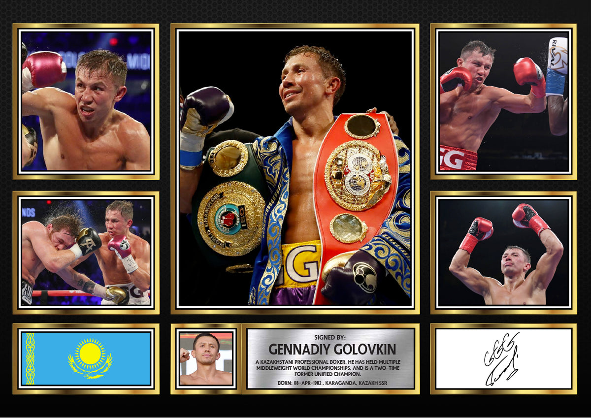 Gennadiy Golovkin top boxer Printed Signature Print Landscape – A4 Poster