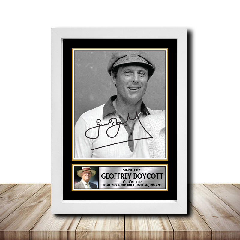 Geoffrey Boycott M1577 Cricketer Printed Signature Poster Print Gift