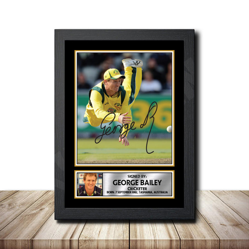 George Bailey M1578 Cricketer Printed Signature Poster Print Gift