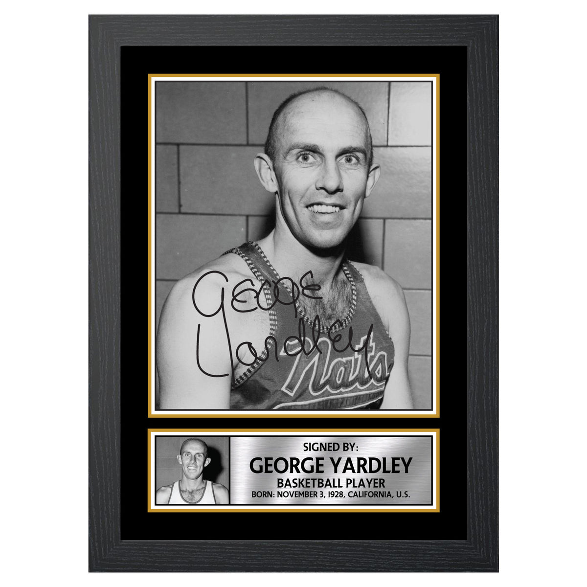 George Yardley 2 Basketball Player Printed Signature Poster Print Gift