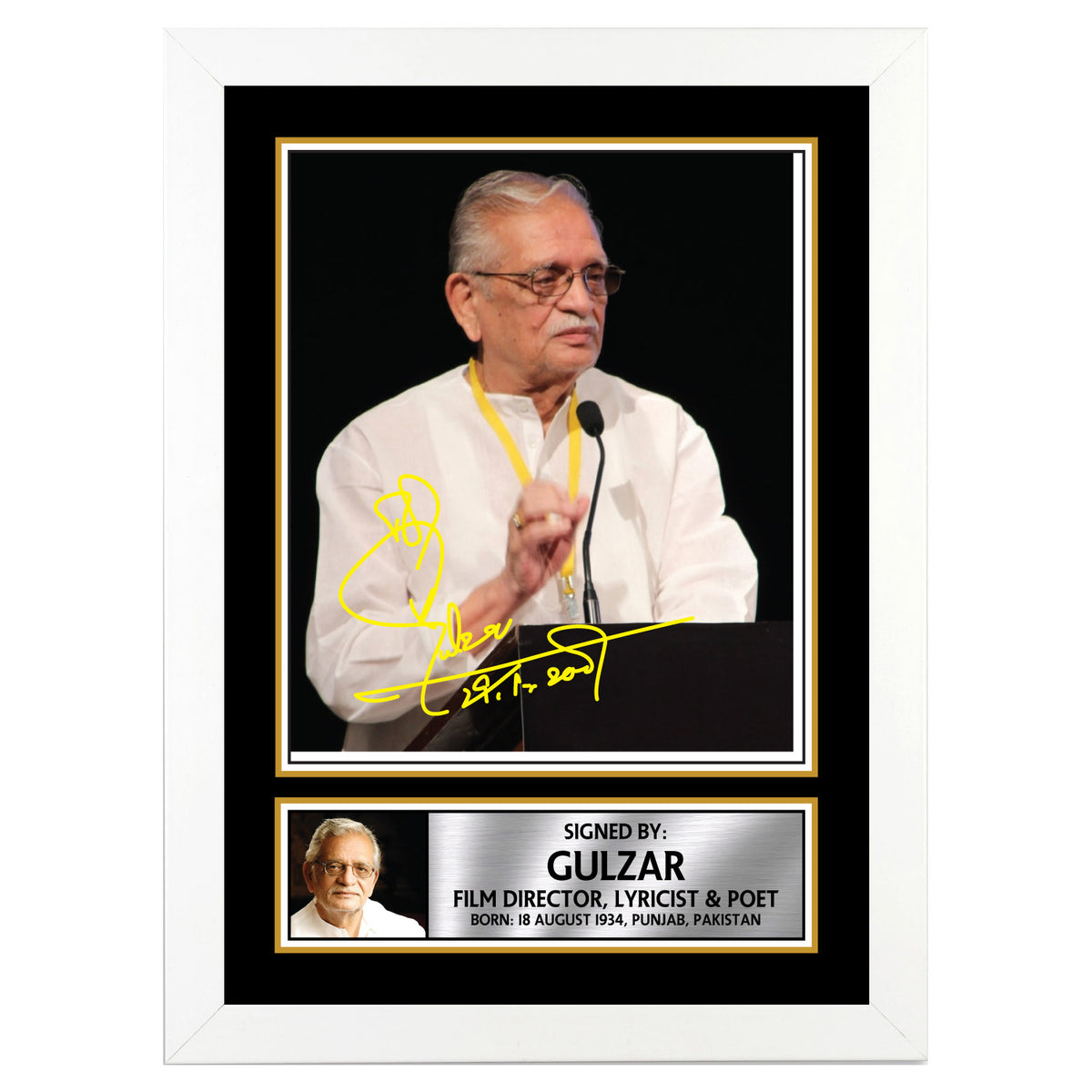 Gulzar M213 Authors Printed Signature Poster Print Gift