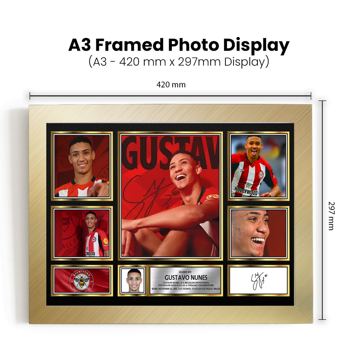 Gustavo Nunes Printed Signature Football Poster Print