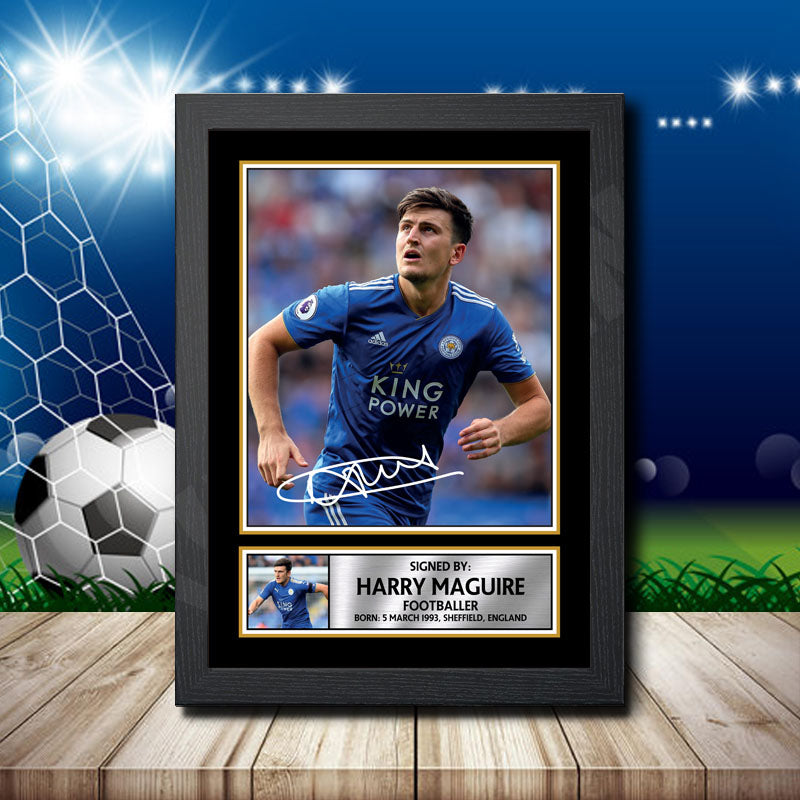 Harry Maguire 1 Printed Signature Footballers Star Poster Print Framed Wall Art Gift – Harry Maguire 1 Printed Signature Footballers Star Poster Print