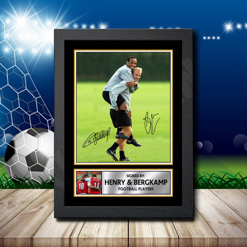Henry + Bergkamp Printed Signature Footballers Star Poster Print Framed Wall Art Gift β Henry + Bergkamp Printed Signature Footballers Star Poster Print