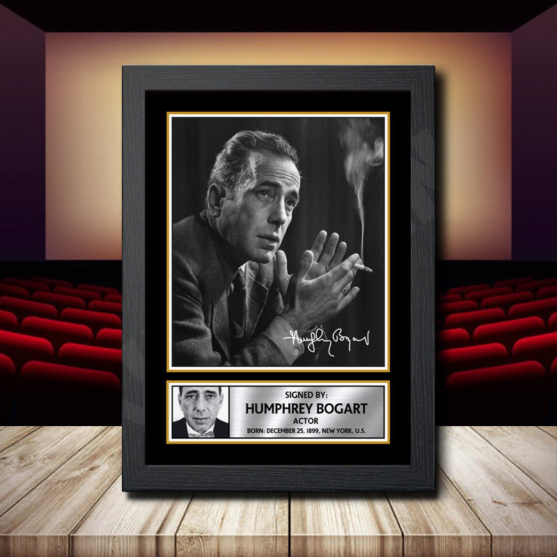 Humphrey Bogart Printed Signature Movie Star Poster Print Framed Wall Art Gift β Humphrey Bogart Printed Signature Movie Star Poster Print
