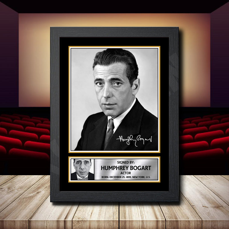 Humphrey Bogart 2 Printed Signature Movie Star Poster Print Framed Wall Art Gift – Humphrey Bogart 2 Printed Signature Movie Star Poster Print