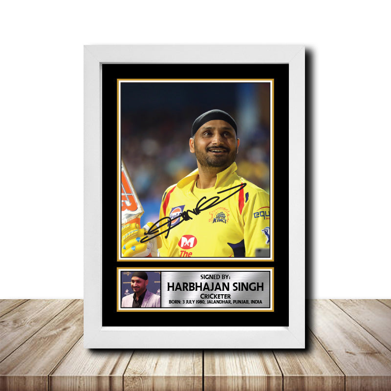 Harbhajan Singh M1593 Cricketer Printed Signature Poster Print Gift