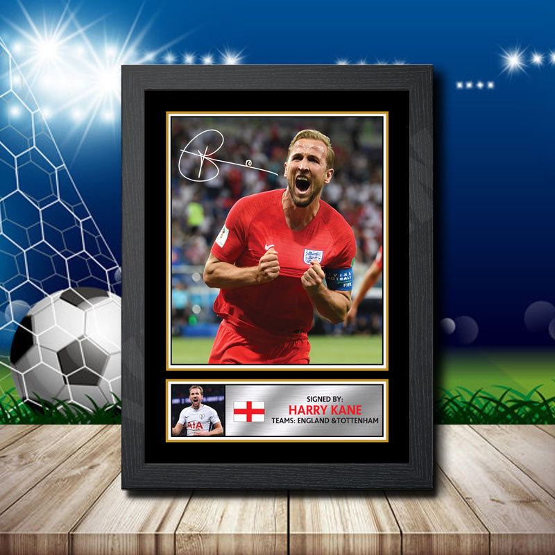 Harry Kane 5 Printed Signature Footballers Star Poster Print Framed Wall Art Gift – Harry Kane 5 Printed Signature Footballers Star Poster Print