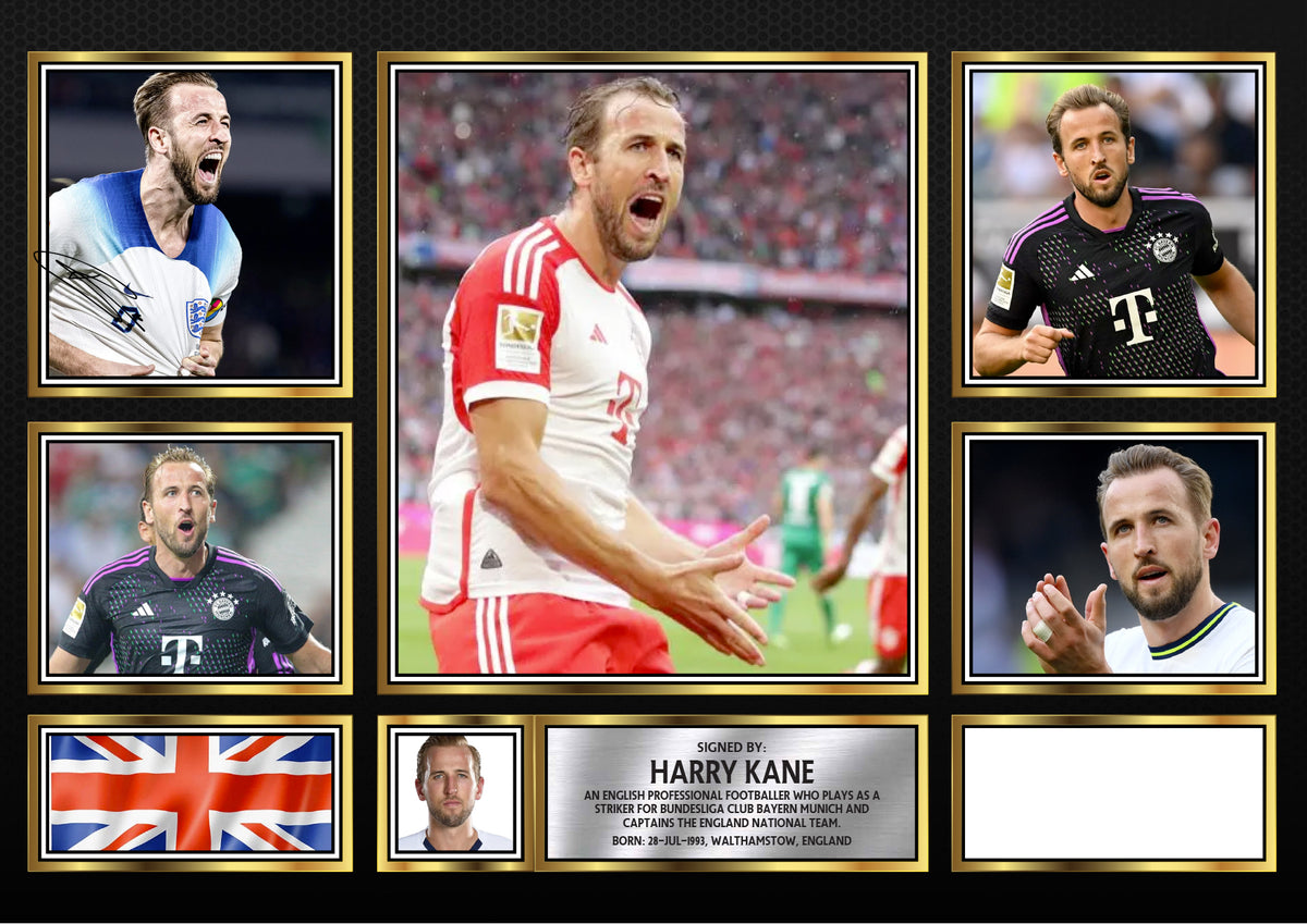 Harry Kane – Printed Signature Footballers Star Print – Harry Kane – A4 Poster
