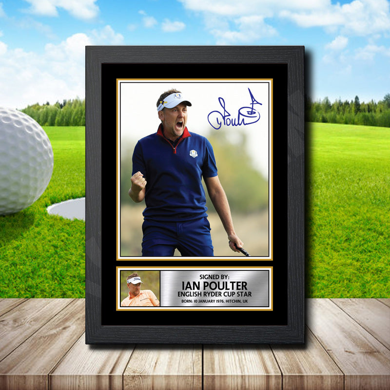 Ian Poulter 2 (2) Printed Signature Golfer Star Poster Print Framed Wall Art Gift – Ian Poulter 2 Printed Signature Golfer Star Poster Print